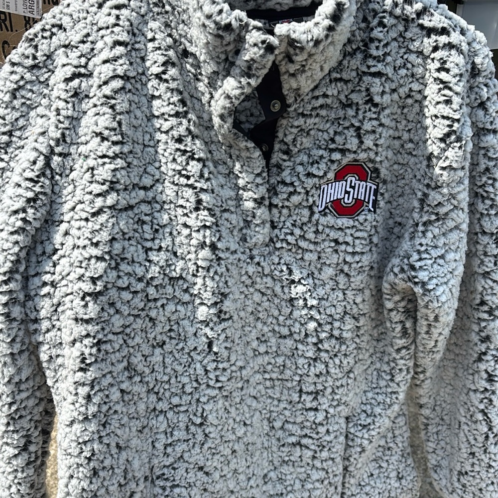 Ohio state fleece half button sweatshirt
